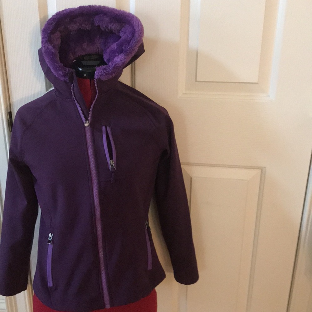 Lands End girls purple winter parka jacket size M